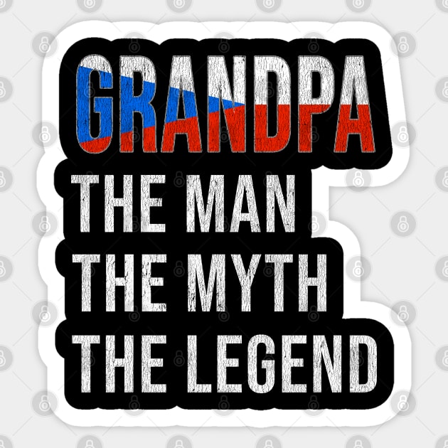 Grand Father Czech Grandpa The Man The Myth The Legend - Gift for Czech Dad With Roots From  Czech Republic Sticker by Country Flags